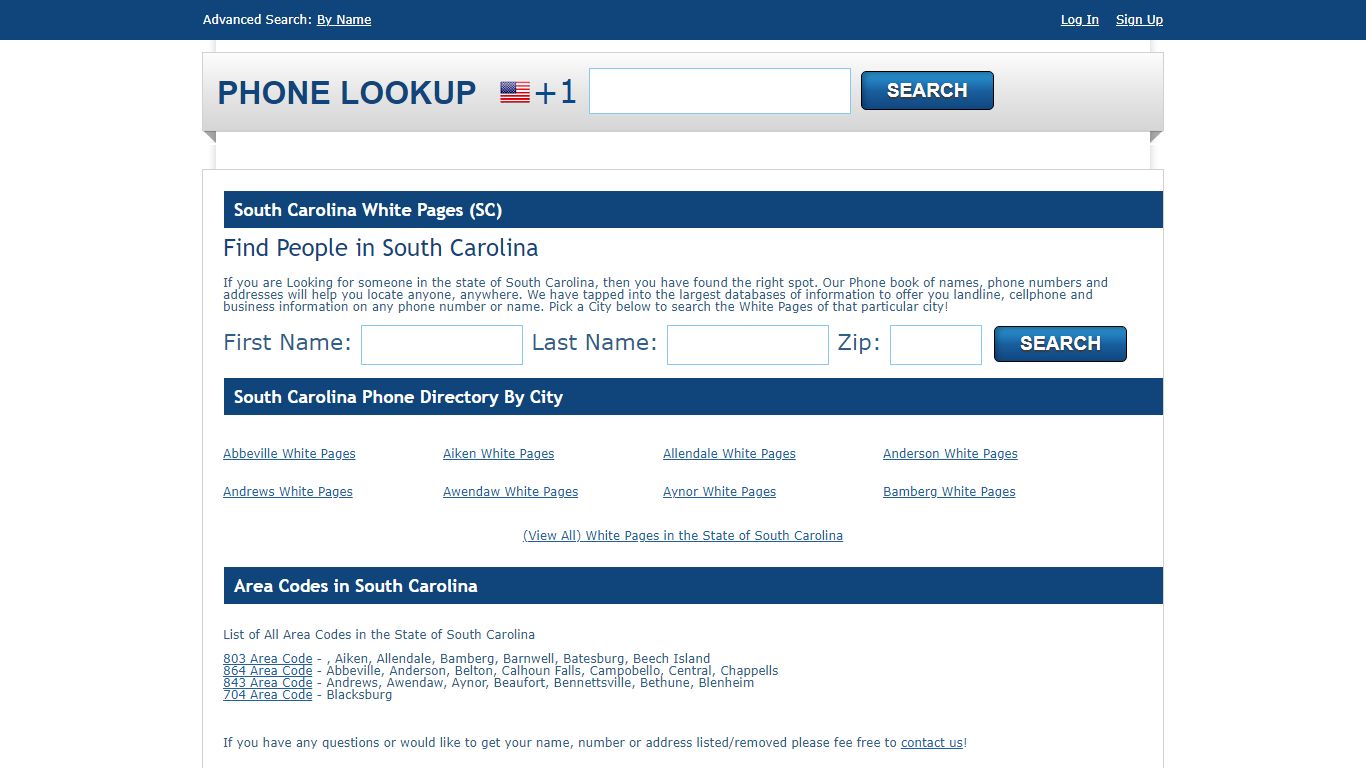 South Carolina White Pages - SC Phone Directory Lookup